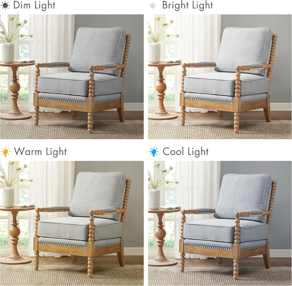Madison Park Donohue Midcentury Modern Accent Chairs Padded Solid Wood Armres...