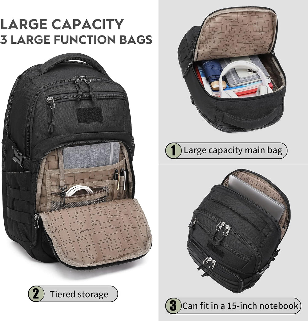 Wotony Military tactical backpack, backpack for men black small tactical assa...