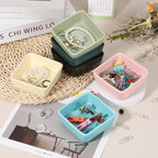 PATIKIL Square Paper Clip Holders, Ceramic Bowl Dish Clip Dispenser Organizer Desk Organizer Accessories for Office Desktop Decor Bobby Pin Binder Paper Clamp, Yellow
