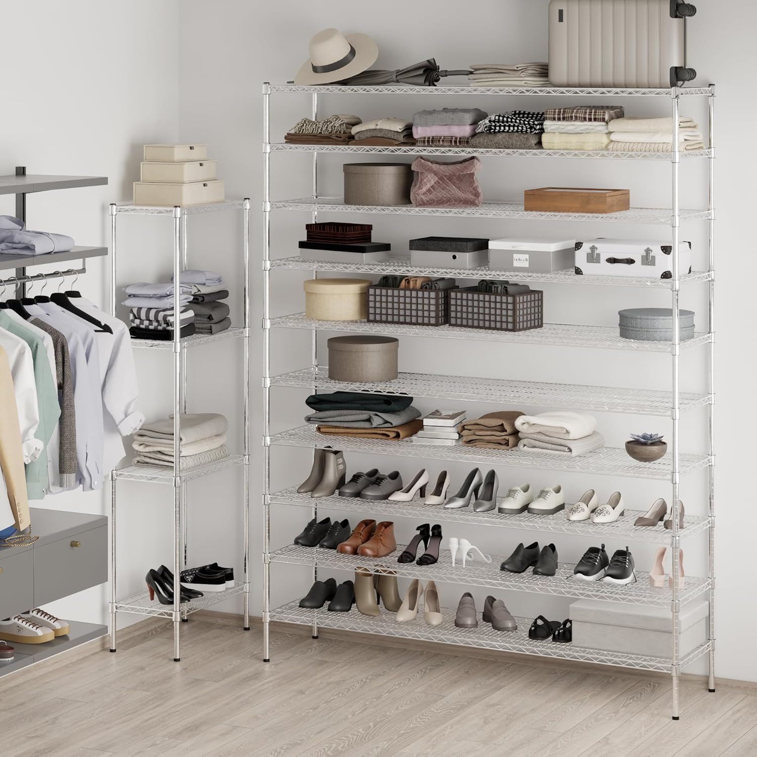18" Deep x 72" Wide x 96" Height Wire Shelving Kit | 10-Tier | NSF Commercial Storage Rack Unit