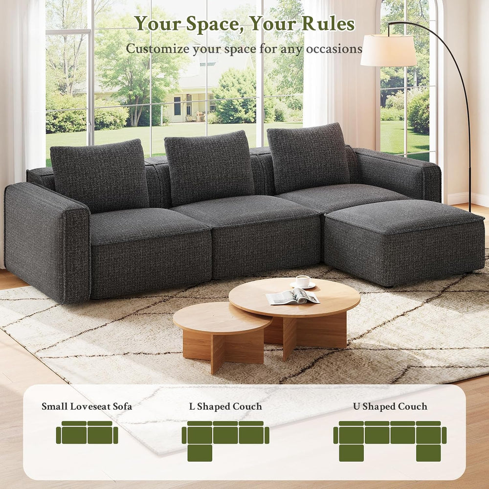Welzona 75" Loveseat, Chenille Love Seat Sofa, Small Couch for Small Spa...