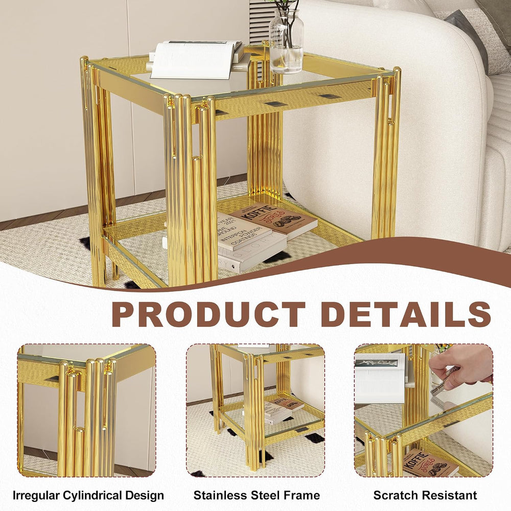 3 Piece Living Room Table Set, 1 Coffee Table, 1 End Table and 1 Console, Ele...