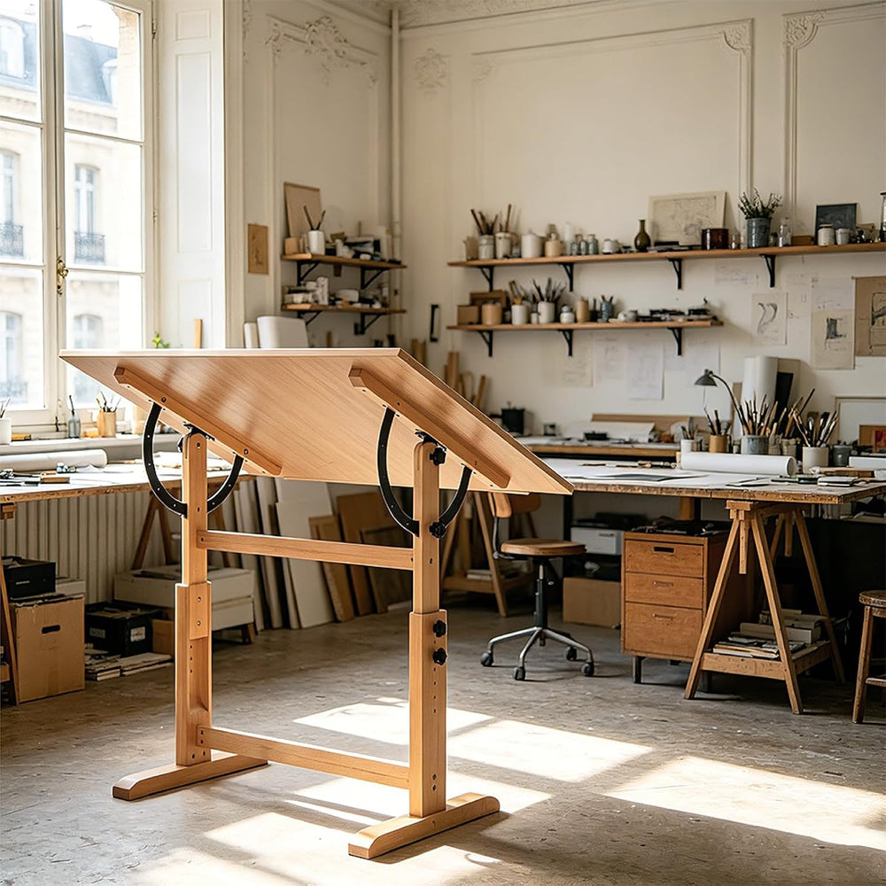 MEEDEN Extra-Large Wood Drafting Table: 42" x 30" Artist Drawing Ta...