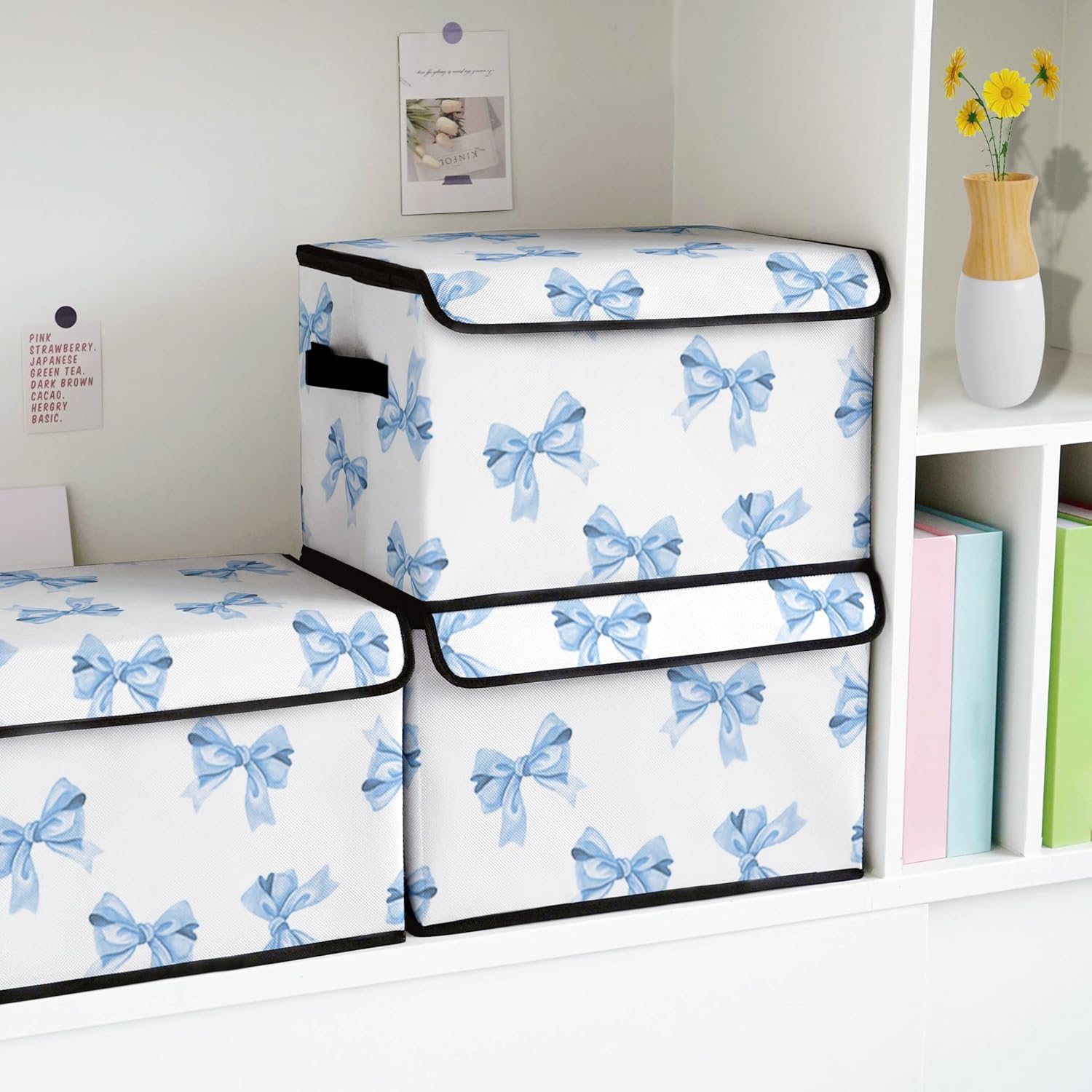 Stackable Clothes Storage Bins with Lids,Closet Organizers Fabric Box for Home and Office,Blanket Clothes Organizers,Under Bed Storage Containers 3 Pack.