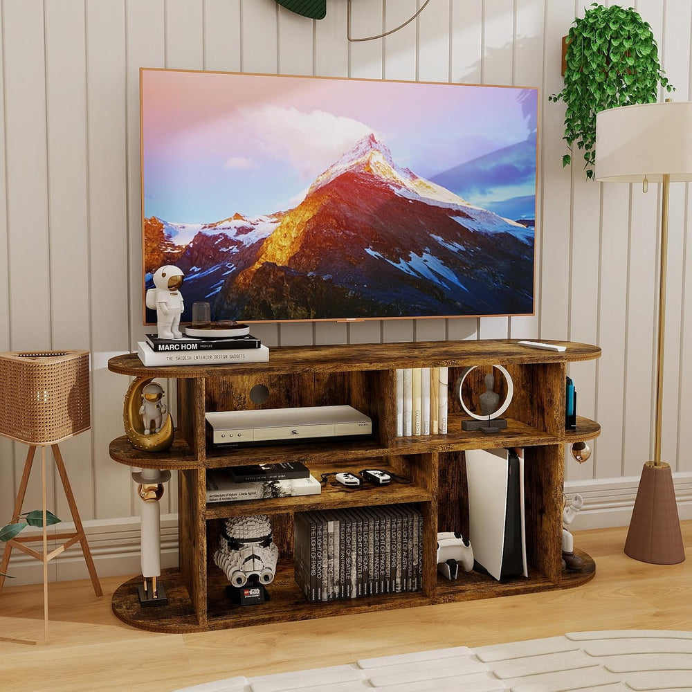 Solid Wood TV Stand for Living Room, Entertainment Center with Storage, TV Co...