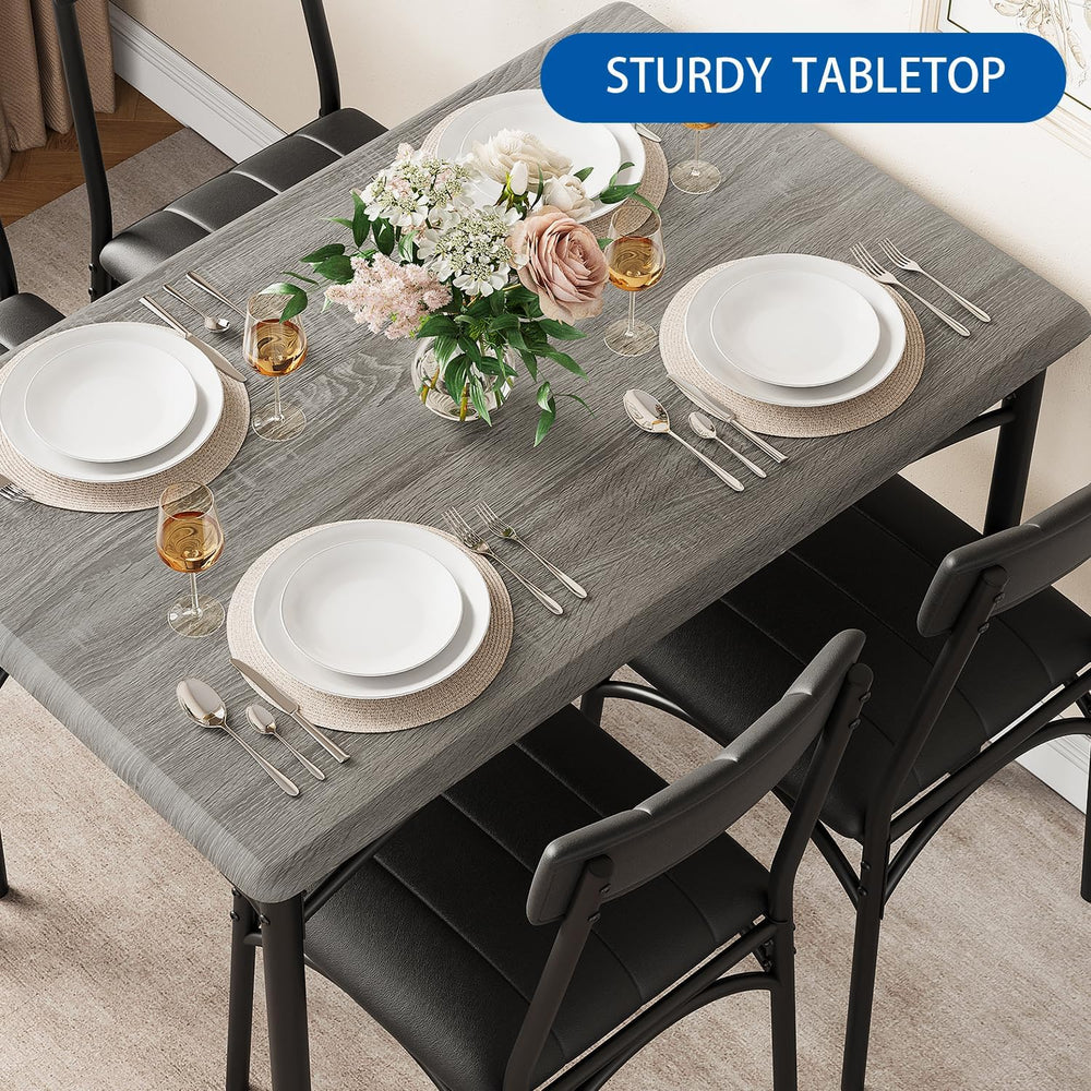 IDEALHOUSE Dining Table Set for 4, Kitchen Table with Chairs for 4, Rectangul...