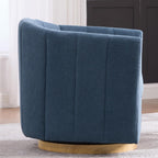 Swivel Barrel Chair Set of 2, 360 Degree Round Swivel Accent Chair for Living Room, Mid Century Modern Upholstered Accent Chair,Comfy Tufted Sofa Armchairs for Bedroom,Nursery,Chenille, Blue