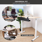 Mount-It! Clamp-On Under Desk Cable Management Tray – No-Drill Metal Cable Organizer for Office & Glass Desks, Secure Wire Management Tray for Power Strips & Cords – Sturdy Desk Cable Tray 23.6” Black