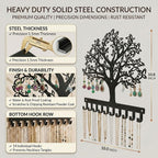Jewelry Organizer Earring Holder Tree of Life Wall Mounted or Hanging Necklace and Bracelet Holder Metal Jewelry Display with Hooks for Studs Mother’s Day Gift for Women Mom Wife Daughter (Style1)
