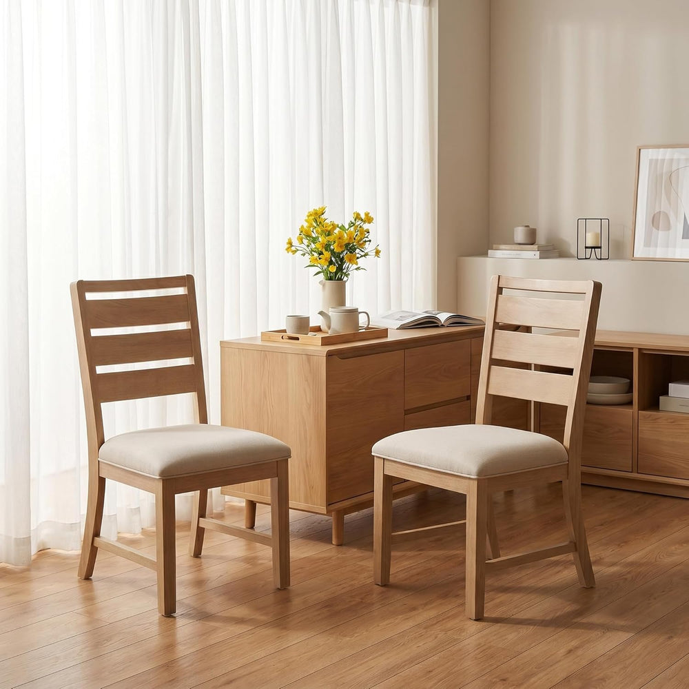 COLAMY Modern Dining Chairs Set of 2, Breathable Fabric Kitchen Chairs with H...