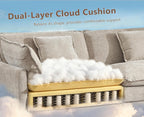Oversized Modular Sectional Sofa, 7 Seater Deep Seat Cloud Couch Sofa | Chenille|Corner Couch|7 Pillows|2 Ottomans|Double-layer Cushion|For Spacious Living Room, Big Families| Light Camel