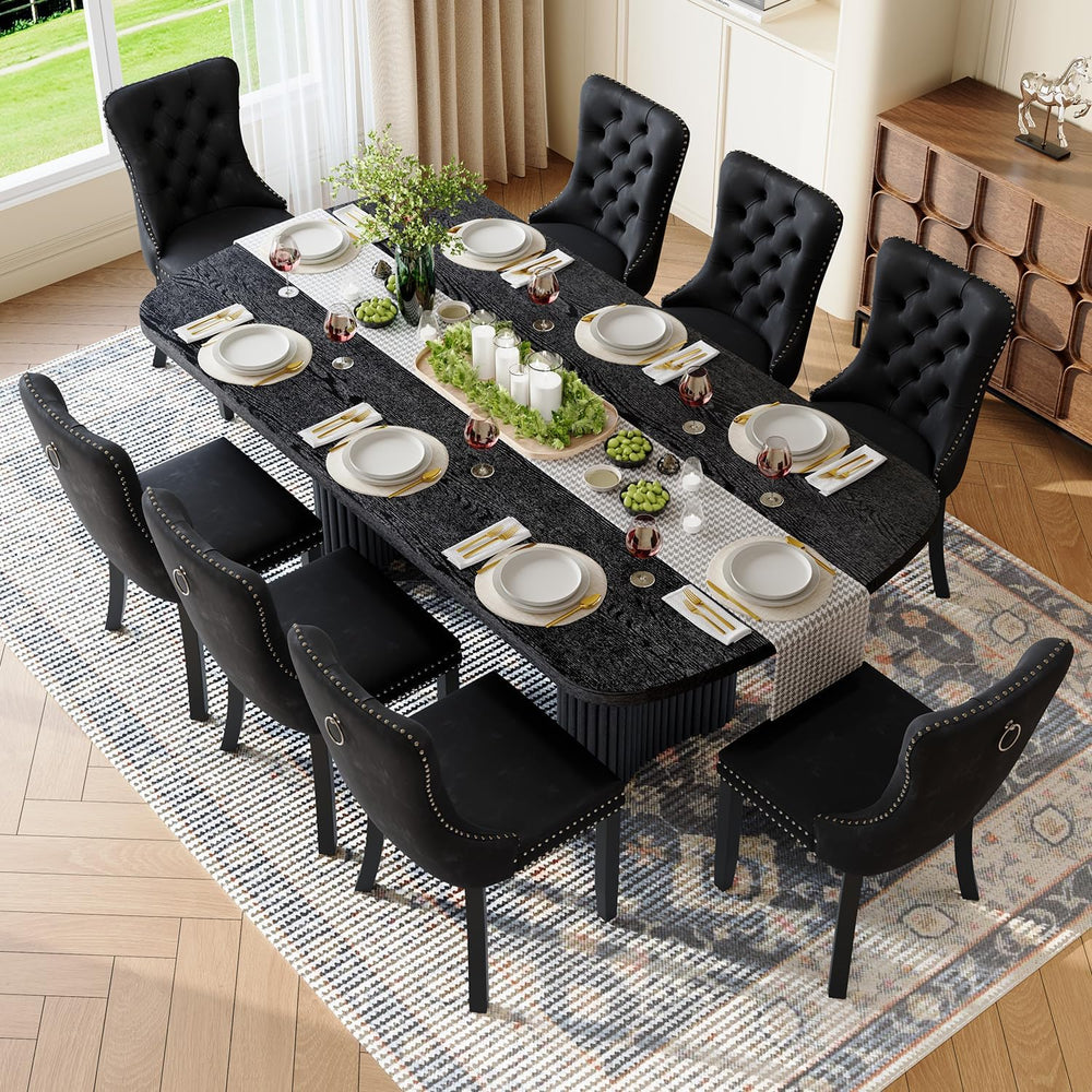 Dining Table Set for 8, 79'' Large Modern Rectangular Dining Room Tab...