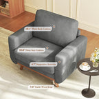 Vesgantti 38.5" Accent Chair Dark Gray, Comfy Corduroy Single Sofa Seat with Spring Cushion, Upholstered Armchair with Deep Seat, Reading Chair for Adults, Modern Sofa for Living Room, Bedroom