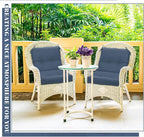 Geetery Outdoor Chair Cushions Set of 4 for Patio Lawn Furniture Wicker Rocking Dining Chairs 42x21x4 Inch High Back Seat Pads Replacement with Ties Weather-Resistant Fade-Resistant Indoor(Blue Gray)