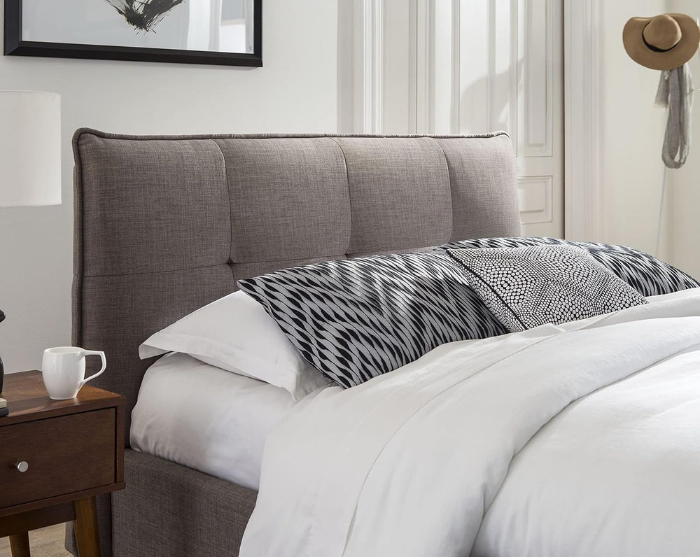 Modus Furniture Geneva Adona Upholstered Headboard, Dolphin Linen, King