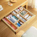 Youeon Set of 6 Bamboo Drawer Organizer Storage Box, Adjustable Cutlery Drawer Organizer, Silverware Organizer Multi-Use for Office, Home, Kitchen, Bedroom, Bathroom