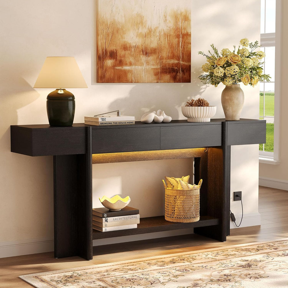 Einhomn 70.8" Long Console Table, 2 Drawer Entryway Table with Colorful ...