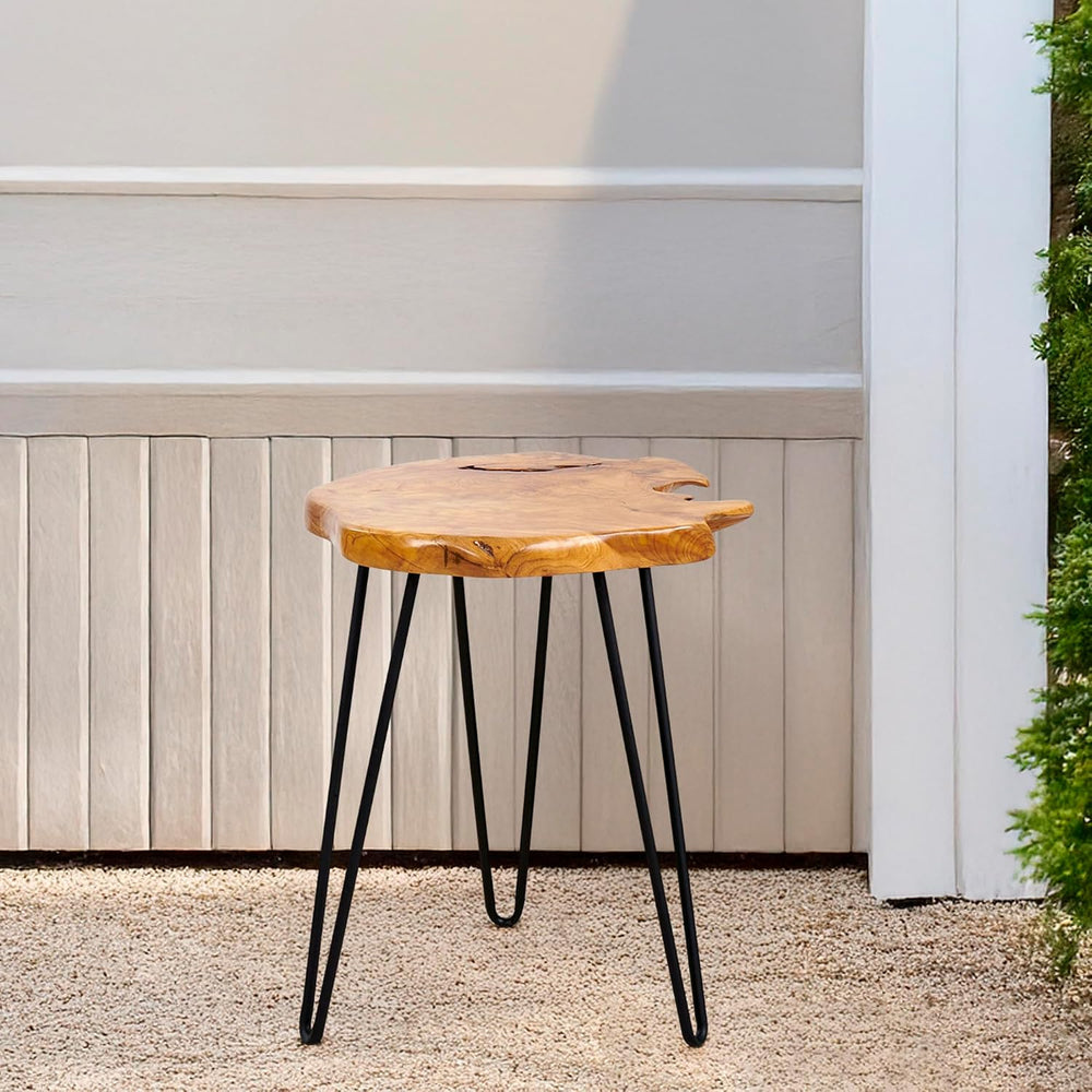 Greenage Cedar Roots Naturally Live Edge Side Table 16" x 14" x 21&...