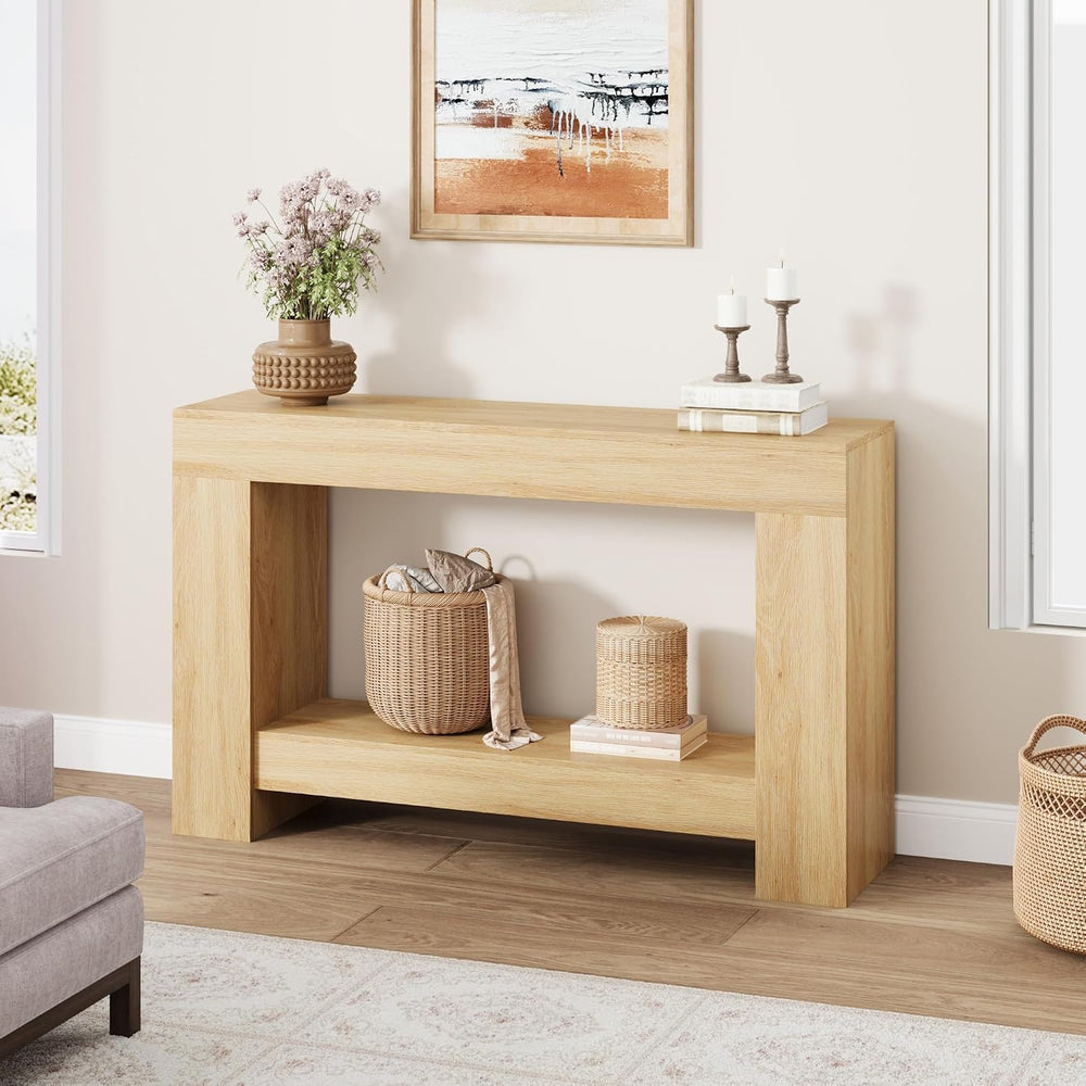 GAOMON 47" Farmhouse Console Table for Entryway - 2-Tier Storage Shelf, ...