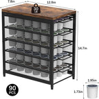 Coffee Pod Drawer for K Cups 90 Pod Pack Capacity Rack K Cups Holder Drawer Organizer for Coffee Station 5 Tier K Cups Coffee Pods Holder Suit for Home Office Cafe Counter, Black and Brown