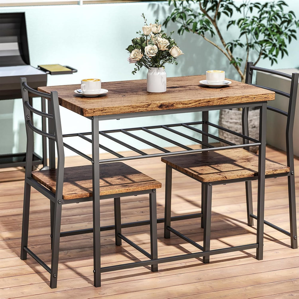 Fenbeli 3 Piece Dining Table Set - Small Kitchen Table & Chair Sets for 2...