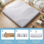 ZonLi Japanese Floor Mattress Futon Mattress Twin Size, Thicken Roll Up Tatami Mat Washable Cover, Portable & Foldable Floor Bed Mattress for Sleeping, Dormitory, Adult