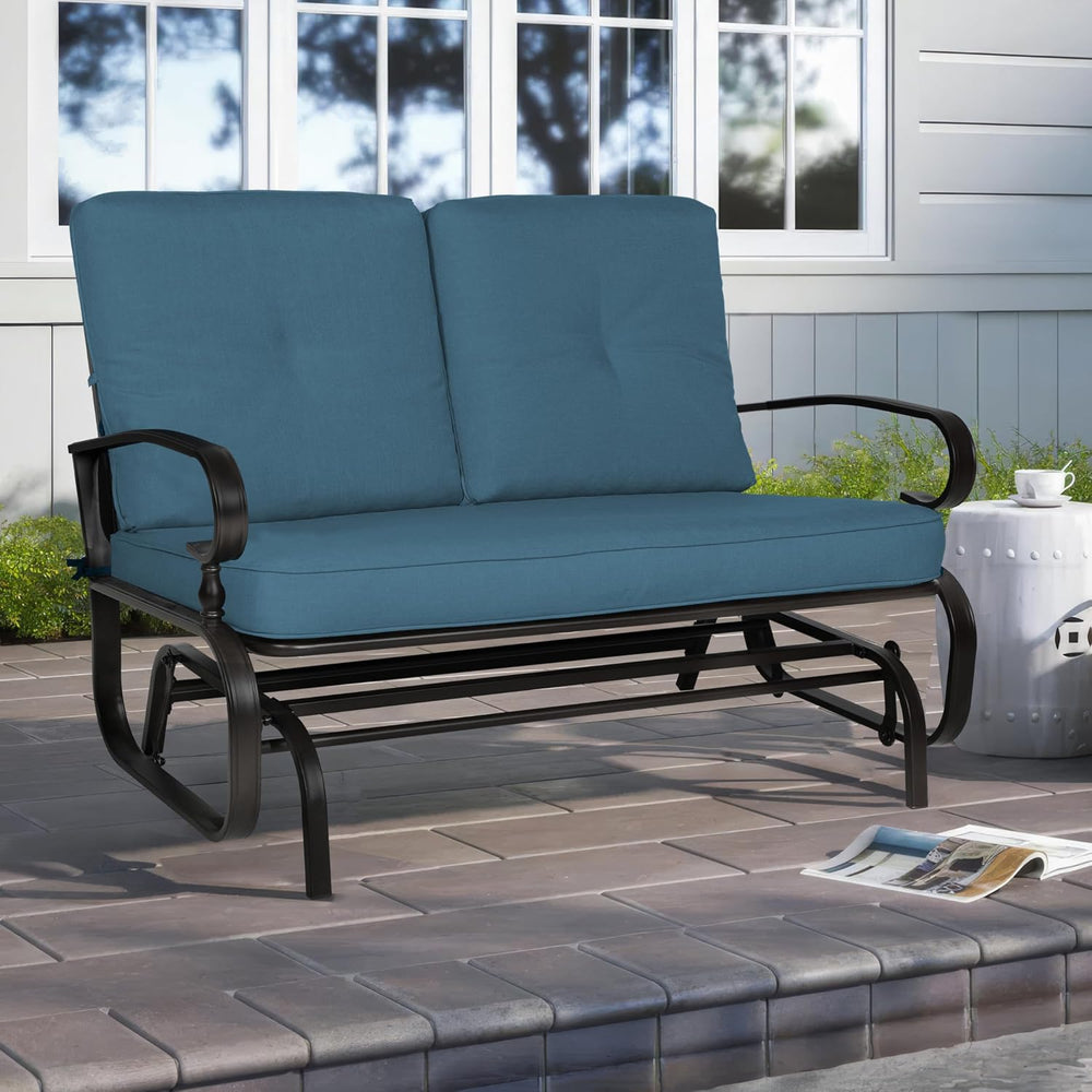 Crownland Outdoor Patio Glider Chair, Rocking Glider Bench for 2 Person, Porc...