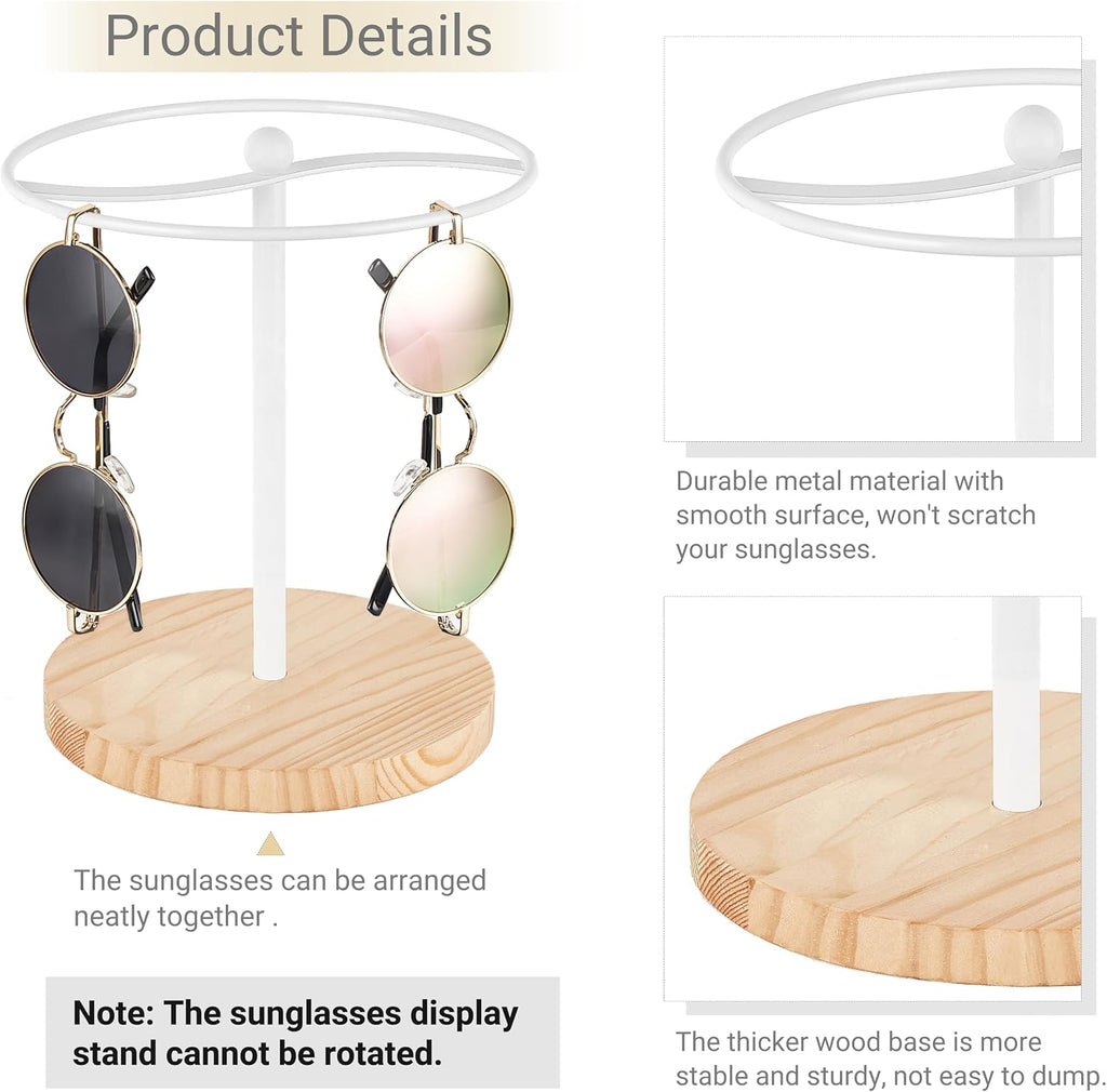 Mkono Sunglasses Organizer, Metal Glass Holder Storage Stand Display 1 Pack | Space-Saving, Holds 12 Eyewear Pairs, Sturdy Build, Clear Display, All Eyewear Types, for Table, Dresser, Desk, Countertop
