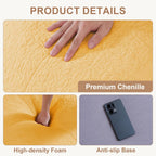 4FT Large Bean Bag Chair for Adults - Big Boneless Floor Chair with Foam Filling, Oversized Bean Bag Sofa for Reading and Gaming in Bedroom, Living Room, Dorm, Yellow