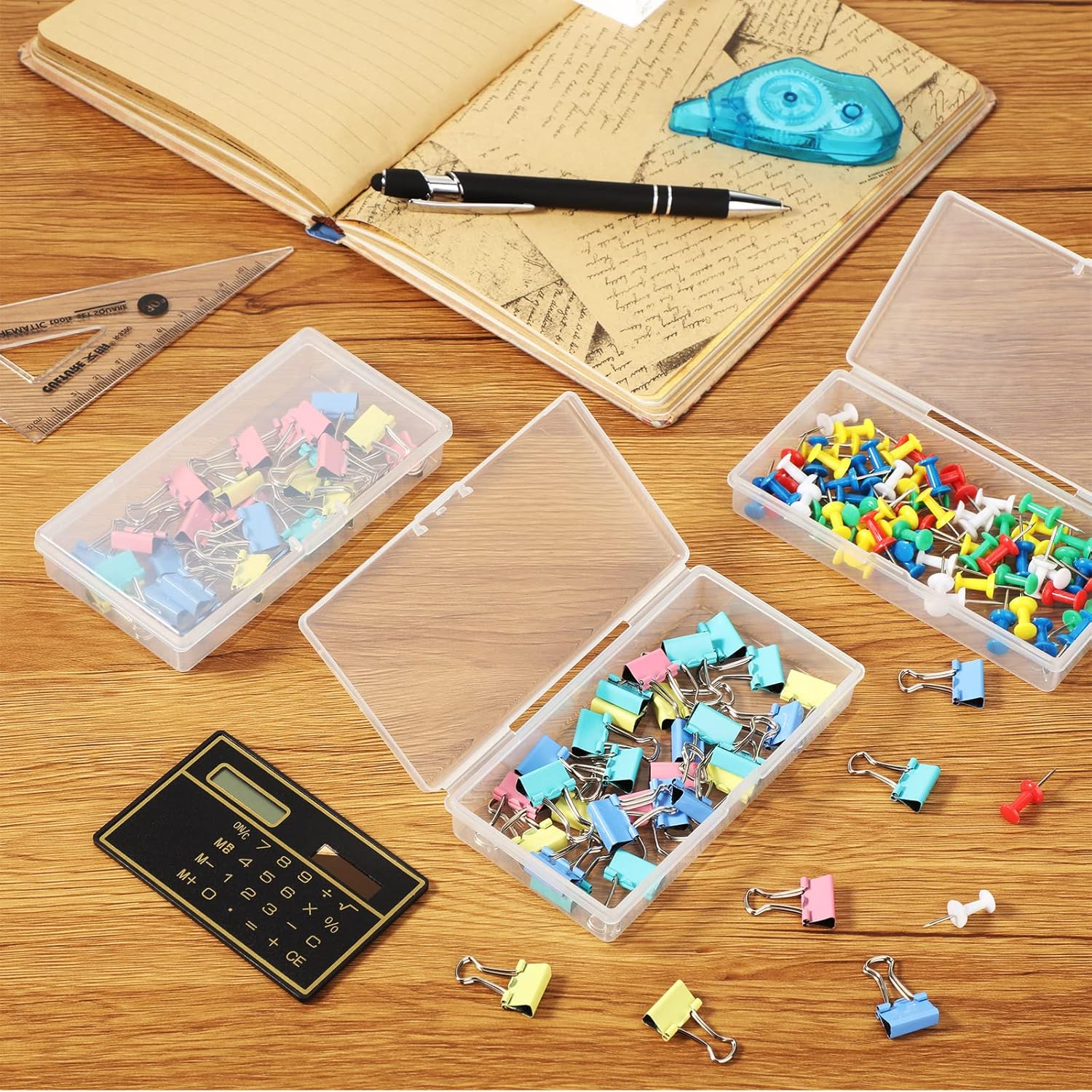 SATINIOR 24 Packs Small Clear Plastic Beads Storage Containers Box with Hinged Lid for Storage of Small Items, Crafts, Jewelry, Hardware (4.8x2.44x0.9 Inches)