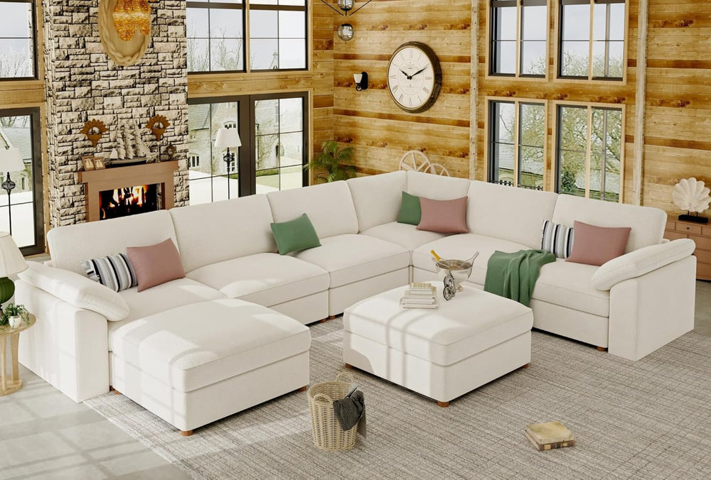 EASE MOOSE Oversized Sectional Modular Sofa,Comfty U Shape Sectional Modern D...
