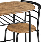 Yaheetech 3-Piece Dining Table Set, Breakfast Bistro Table Set for 2, Small Kitchen and Table Chairs Set of 2 with Metal Frame and Storage Rack for Small Space/Apartment/Dorm Room, Brown