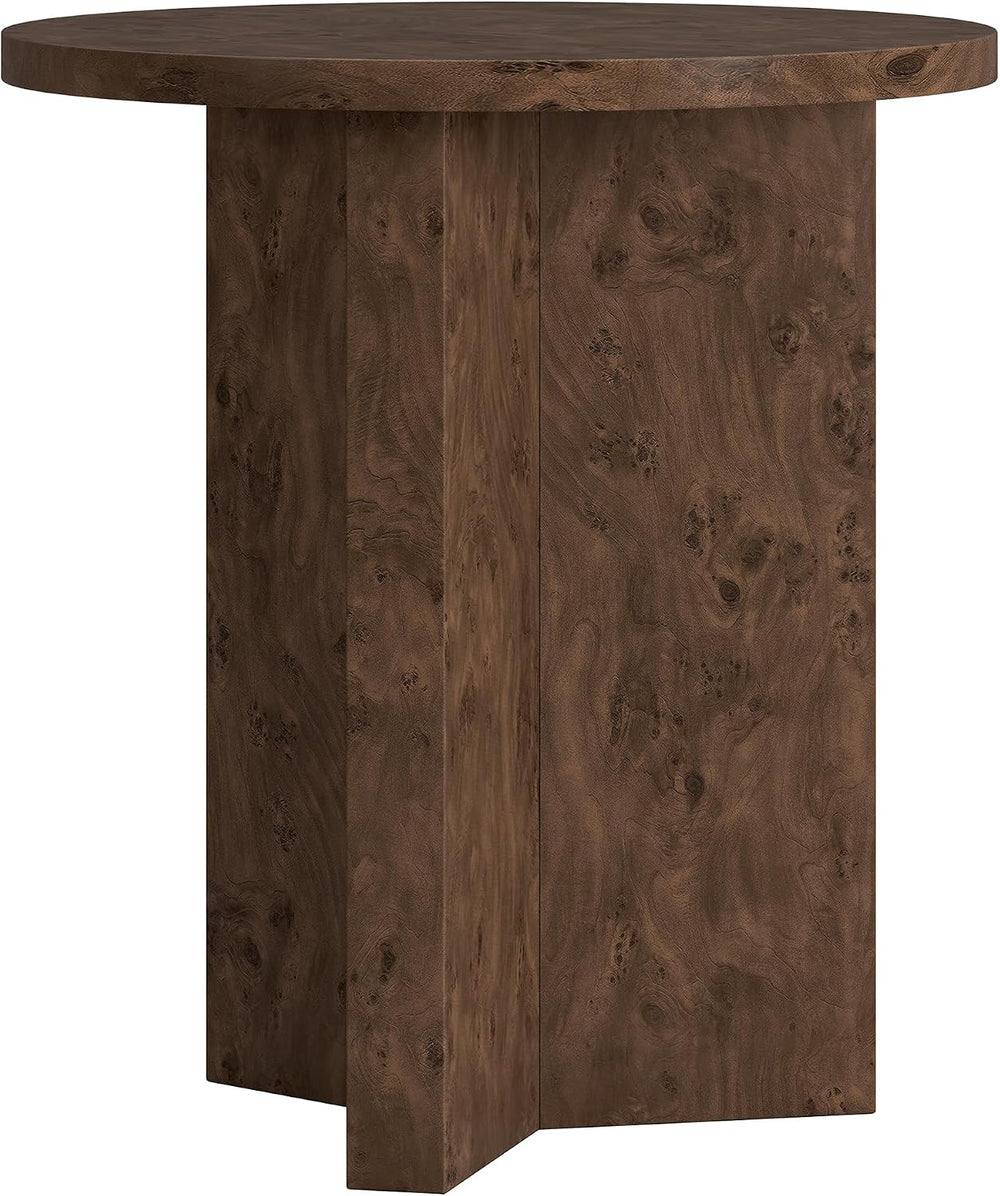 Henn&Hart 20" Scandinavian Round Wooden End Table, Side Table, Night...