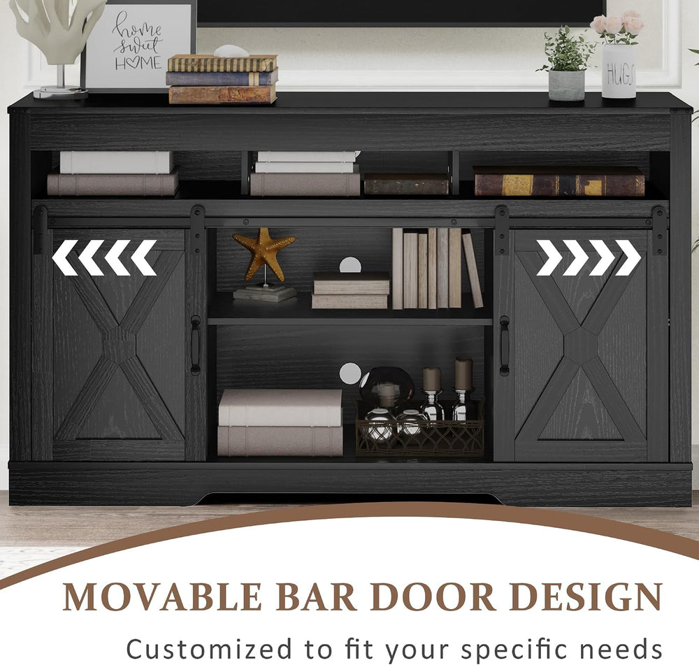 FansaFurn Farmhouse TV Stand for 65+ Inch TV | 34" Entertainment Center ...