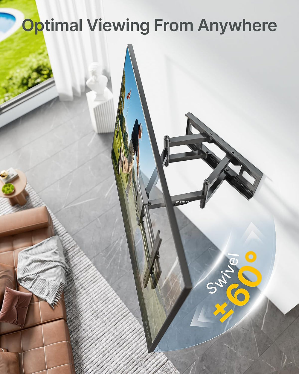 monTEK Heavy Duty Full Motion TV Wall Mount for 60-120 Inch Extra Large TVs |...