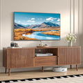 Mid Century Modern TV Stand for Televisions up to 70 Inches, with Sliding Doors and Storage, Television Stands, TV Consoles, Media Consoles for Living Room(Walnut-70inch)