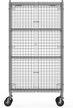 24" W x 36" L x 69" H Heavy Duty Utility Commercial Grade Metal Storage NSF Unit | Chrome Mobile Security Wire Cage Kit