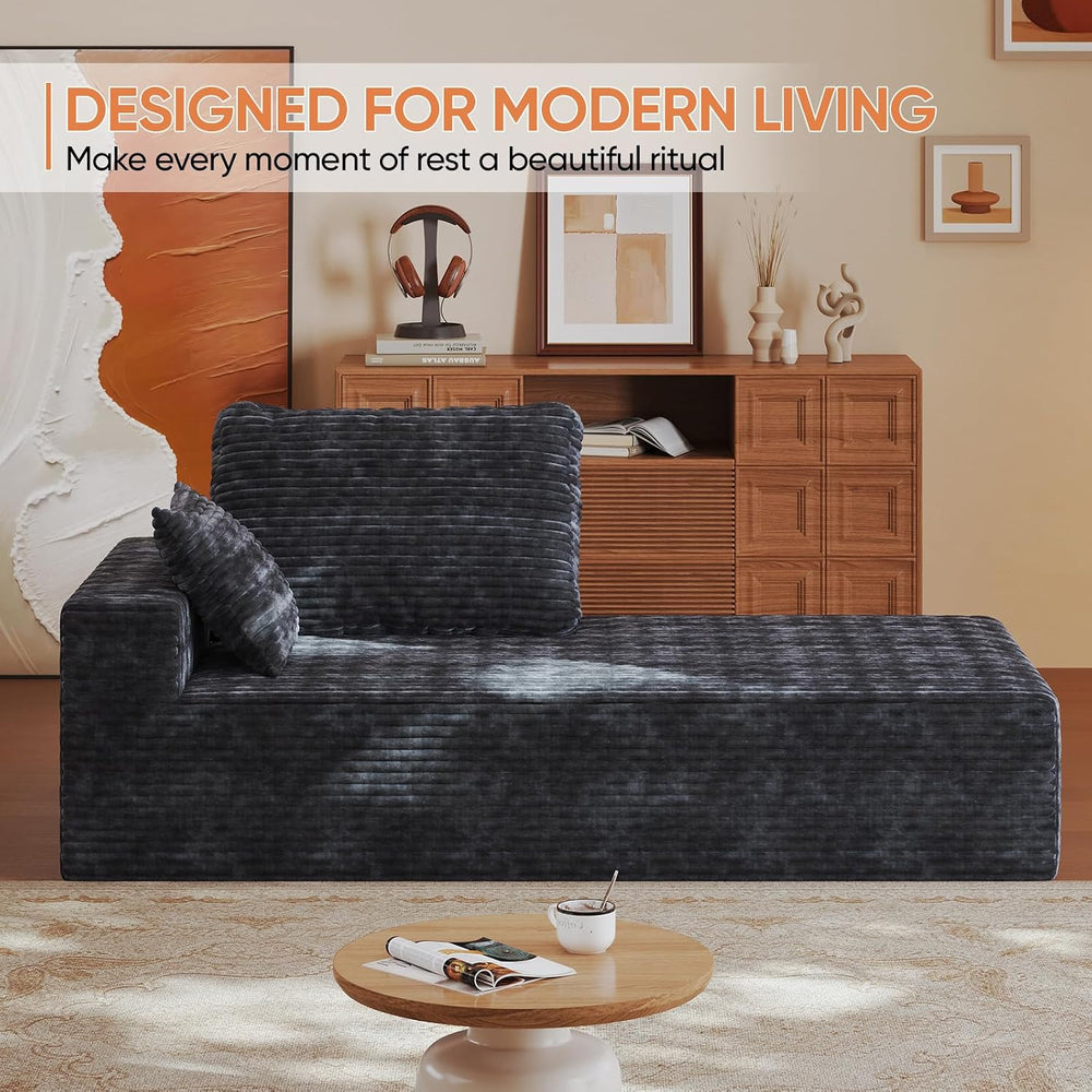 35" Sofa Bed, Boneless Cloud Couch, Rectangular Couch for Living Room, O...