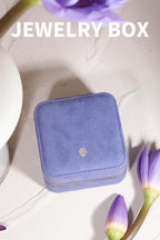 S.Leaf Travel Jewelry Organizer Boxes for Women Small Portable Necklace Earrings Bracelet Rings Travel Case Best Friend Birthday Gifts for Women Trendy (04_Suede_Touch_Dust_Lavender)