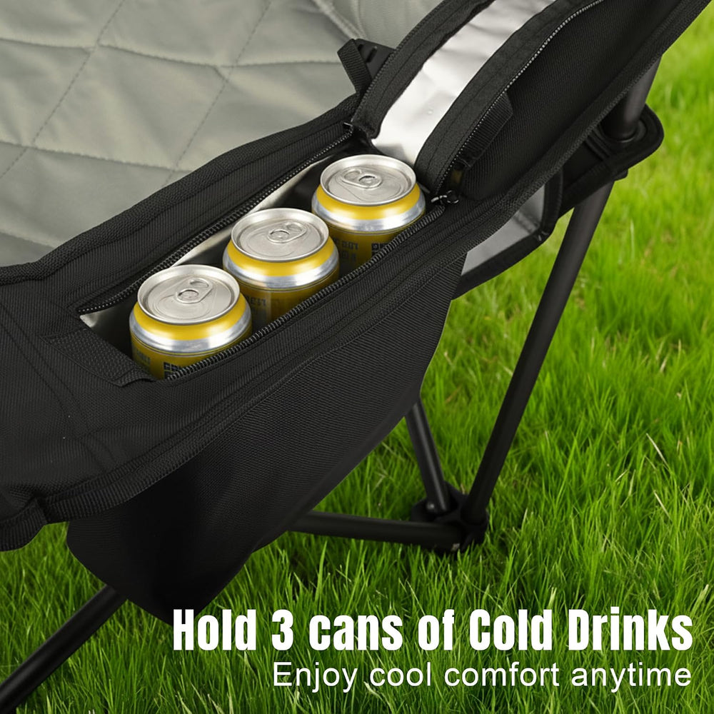 Padded Camping Chair with Sturdy Armrests, Heavy Duty Folding Chair for Adult...