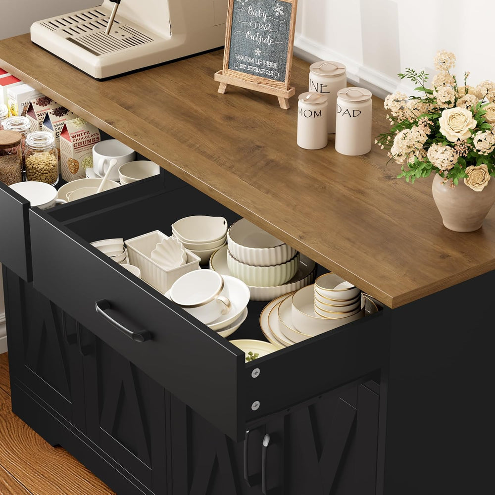 HOSTACK Buffet Cabinet with Storage, 47.2" Kitchen Sideboard Buffet with...