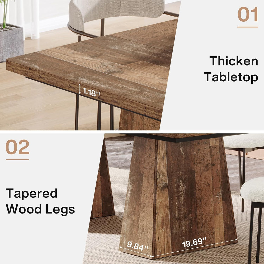 Tribesigns Dining Table for 4-6, 63-Inch Modern Kitchen Table with Sturdy Tap...