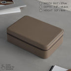 TAWBURY Watch Case - 8 Slot Genuine Top-Grain Leather Watch Box for Men & Women with Extra Wide Pillows for Large Watches - Portable Wristwatch Storage for Home & Travel (Taupe)