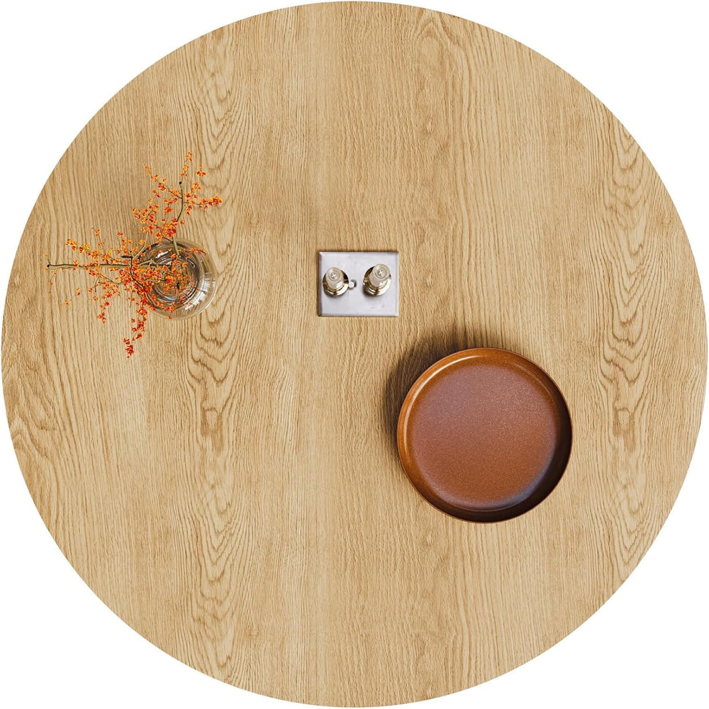 Farmhouse Round Dining Table for 4-5, 43" Round Wooden Kitchen Table wit...