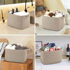 Storage Basket for Organizing, Woven Baskets for Storage, Rectangle Decorative Baskets for Shleves, Closet, Toys, Books, Nursery Organizer Bins - Pack of 3 (Brown, 13"x9.85"x8.7")