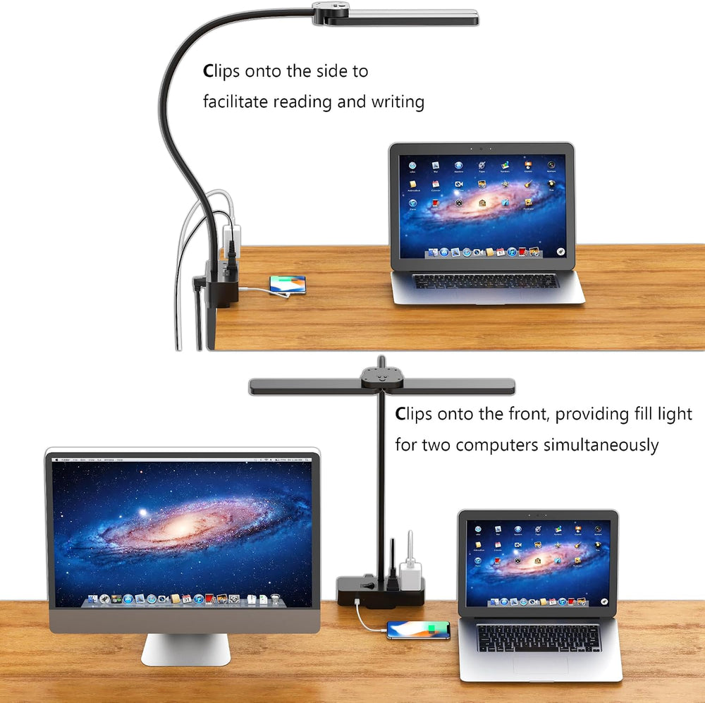 Drevet Led Desk Lamp for Office Home, Eye Caring Architect lamp with Clamp, 2...