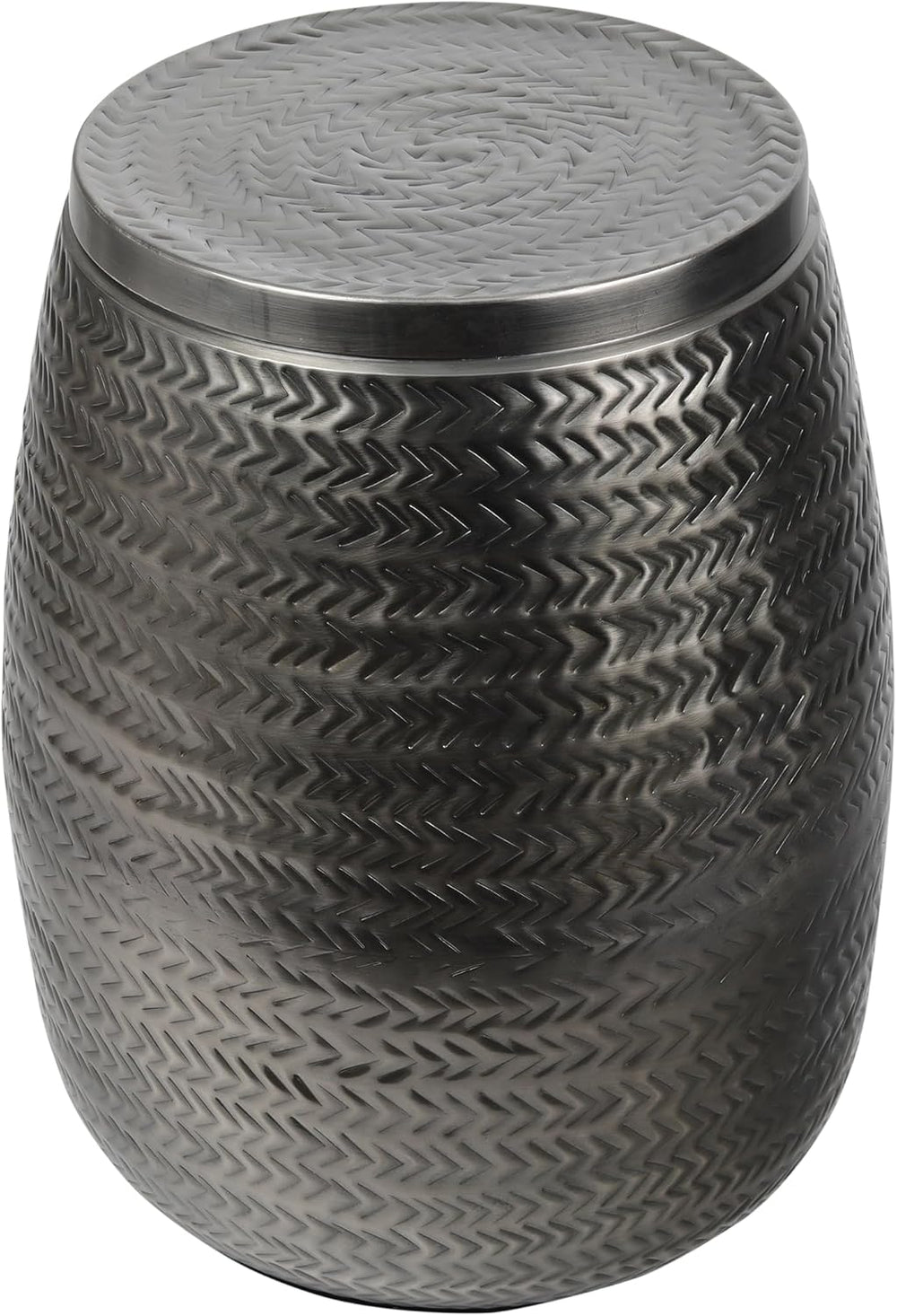Eyely LSS2003B Alaric 15" Modern Rustic Arrow-Hammered Metal Drum Storag...