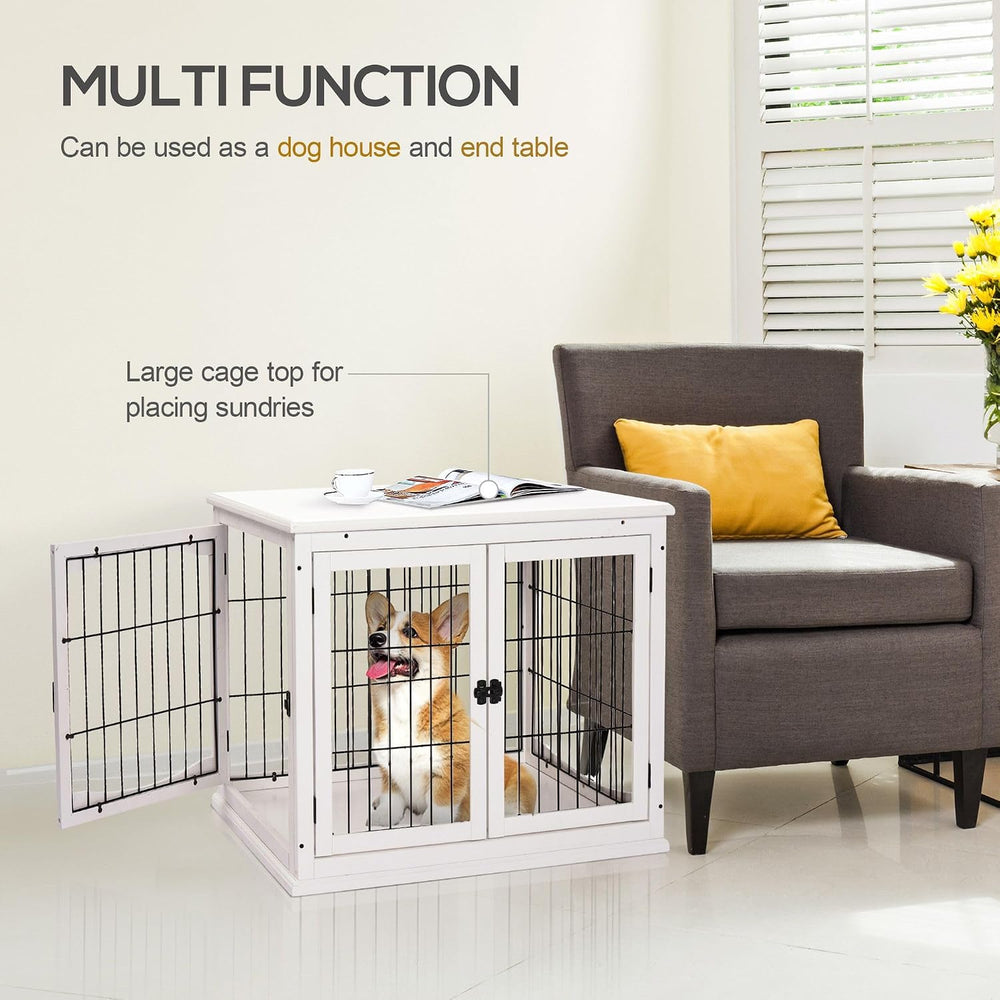 26-inch Durable Heavy-Duty Solid Premium Engineered Wood Dog End Table with T...