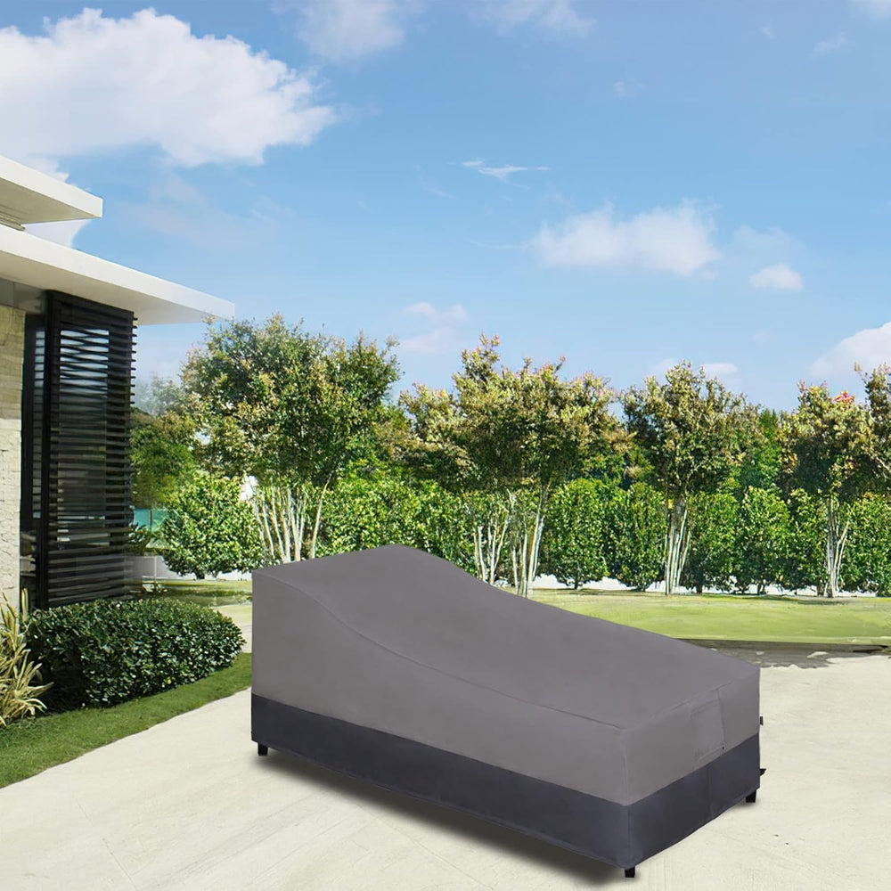 Easy-Going Heavy Duty Outdoor Chaise Lounge Cover, 2 Pack, Gray/Dark Gray