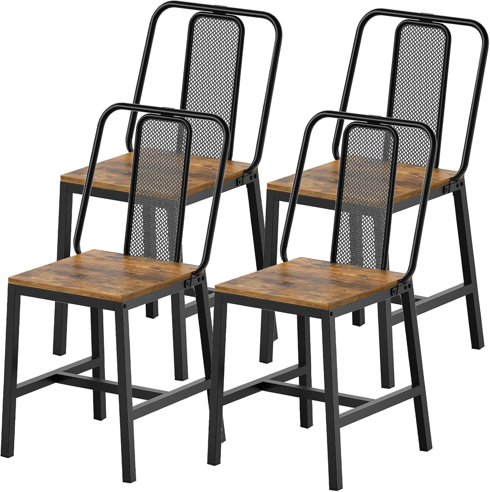 YATINEY Dining Chairs Set of 4, Farmhouse Kitchen Room Chairs, Rustic | Indus...